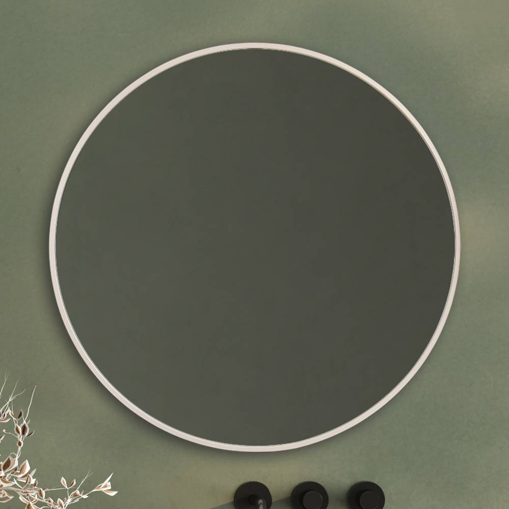 Runder Wandspiegel in Beige - Lecego