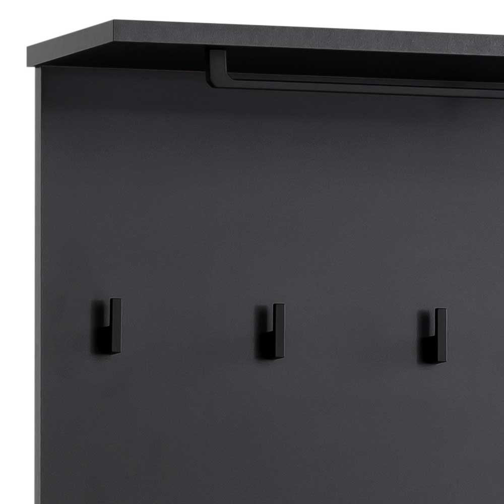 Schwarzes Garderobenpaneel 50x111x21 cm - Anderian