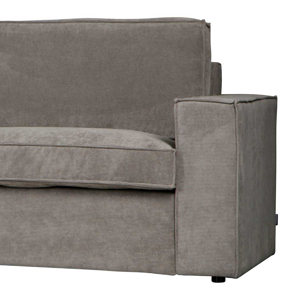 Ecksofa Hope aus Cord-Webstoff und Massivholz