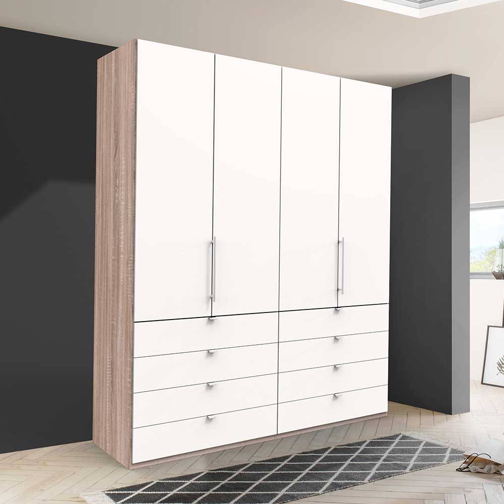 Schlafraum Kleiderschrank mit 8 Schubladen und 2 Falttüren - Vaclyn