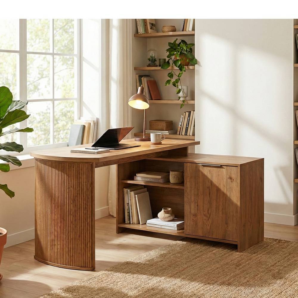 Design-Schreibtisch in Eiche Holzdekor - Nueva