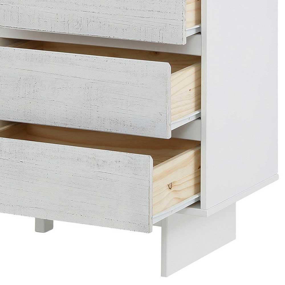 Günstiges Kombi Highboard in Weiß lasiert - Vagniu