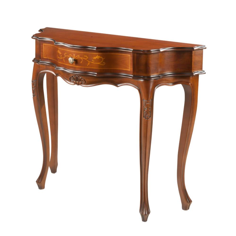 88cm breiter Konsolentisch Nussbaum Furnier Agosto im Barockstil
