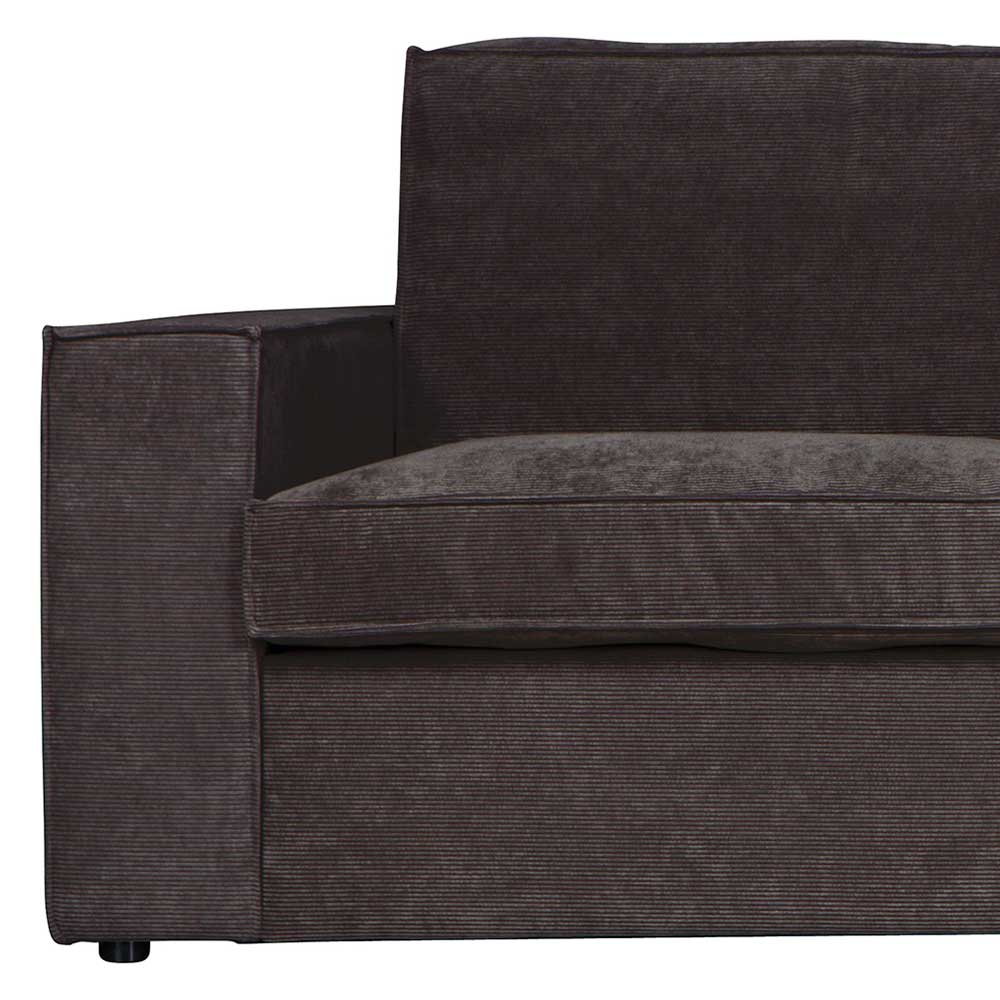 283x92x197 Eckcouch in Grau Cord Stoff - Olciano