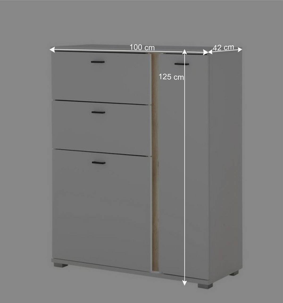 Beleuchtetes Sideboard in Weiß mit Wildeiche - Racelyn