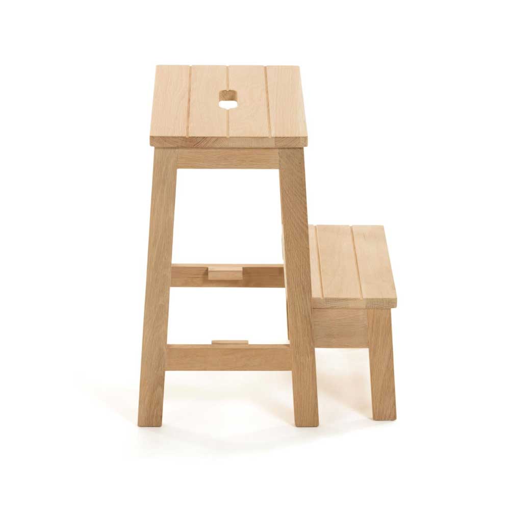 40x50x43 Massivholz Hocker mit Klapptritt - Teas