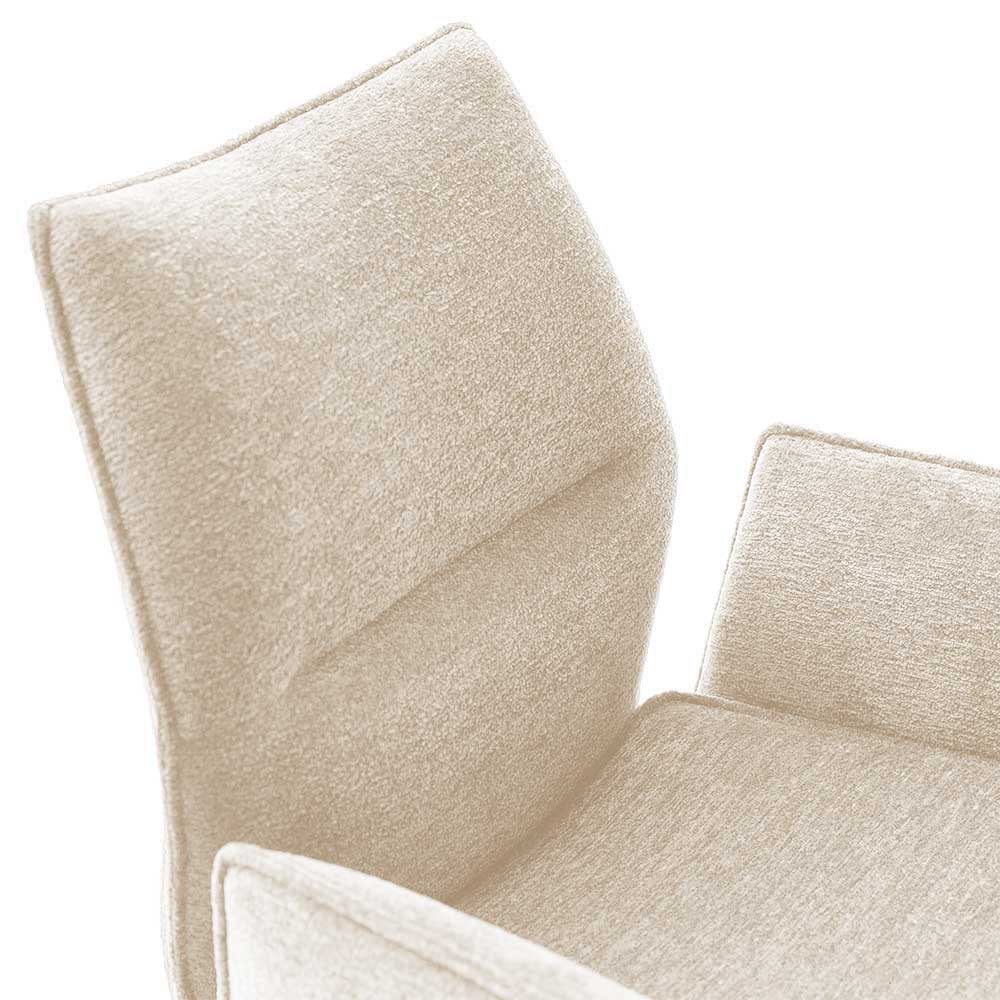 Taschenfederkern-Tischsessel in Creme - Matthis (2er Set)