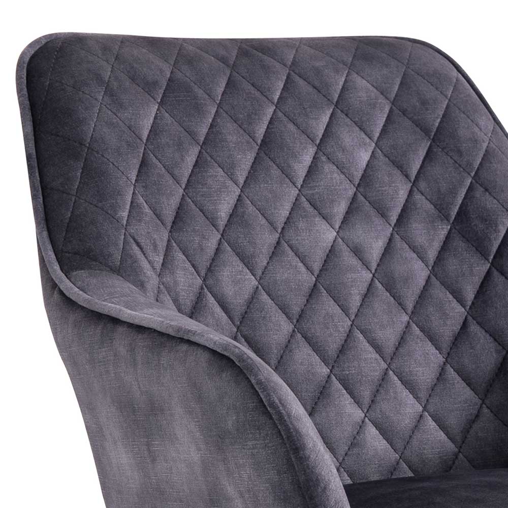 Esstisch Sessel in Schwarz Vintage Samt - Coolia