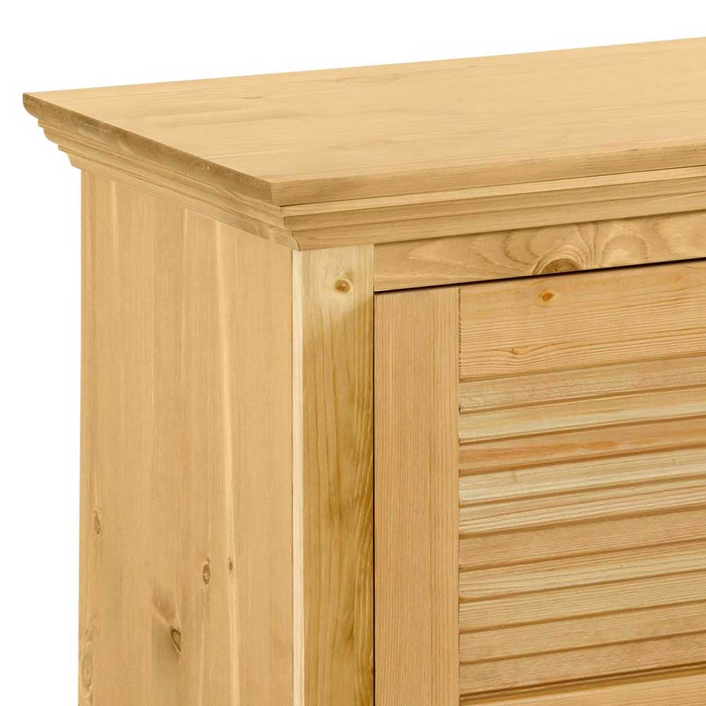 110x53x39 Landhaus Flurbank mit Lamellentüren - Zavieca