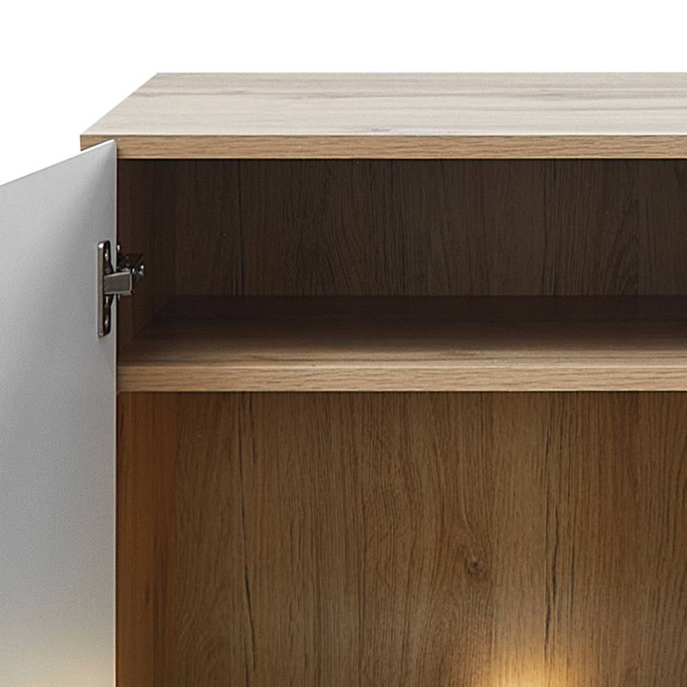 Sideboard Vitrine in Mattgrau - Gemta
