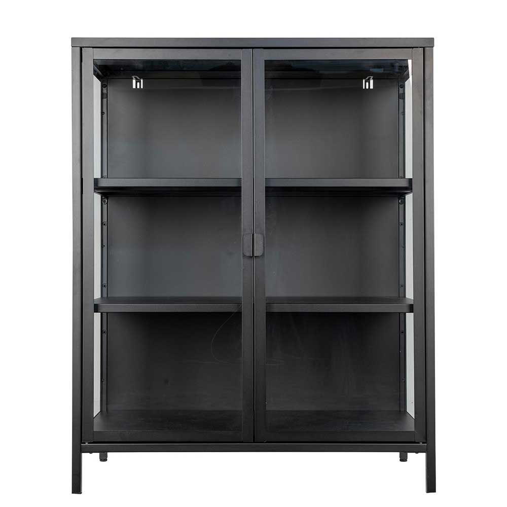 80x102x40 Highboard Vitrine aus Glas & Stahl - Immy