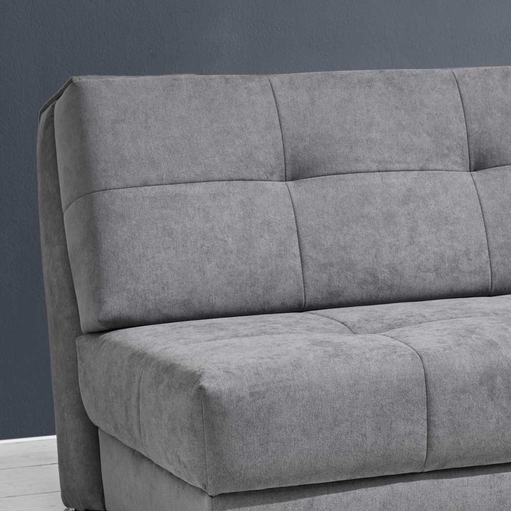 Moderne Ausziehcouch in Grau Microvelours - Samura