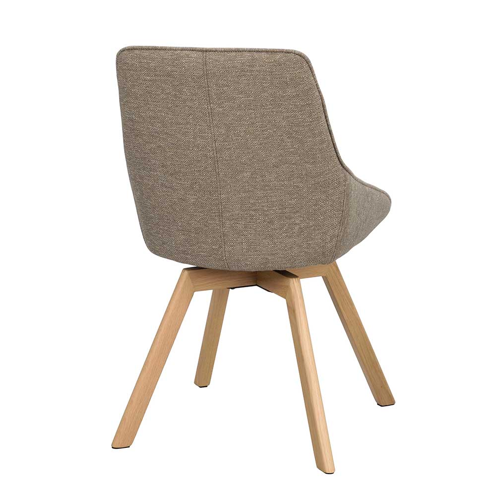 Drehbare Schalenstühle in Beigegrau Stoff - Edicenza (2er Set)