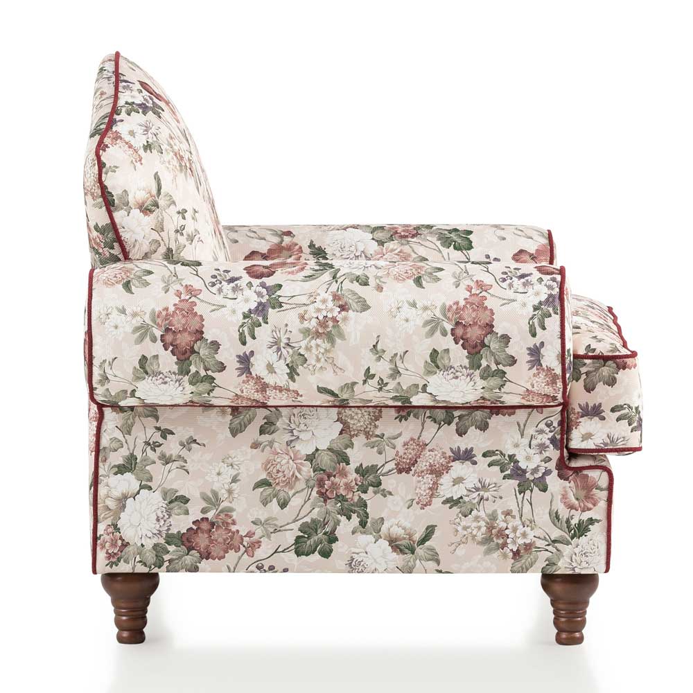 Landhaus Polstersessel mit Vintage Blumen Flair - Baonga