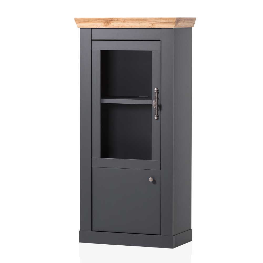 72x146x38 Landhaus Vitrine Highboard 2-türig - Lionel