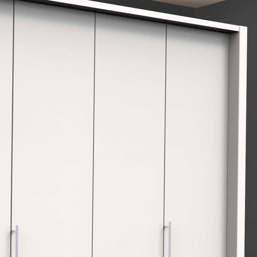 Weißer Kombi-Schlafzimmerschrank mit sechs breiten Schubkästen - Donpiave