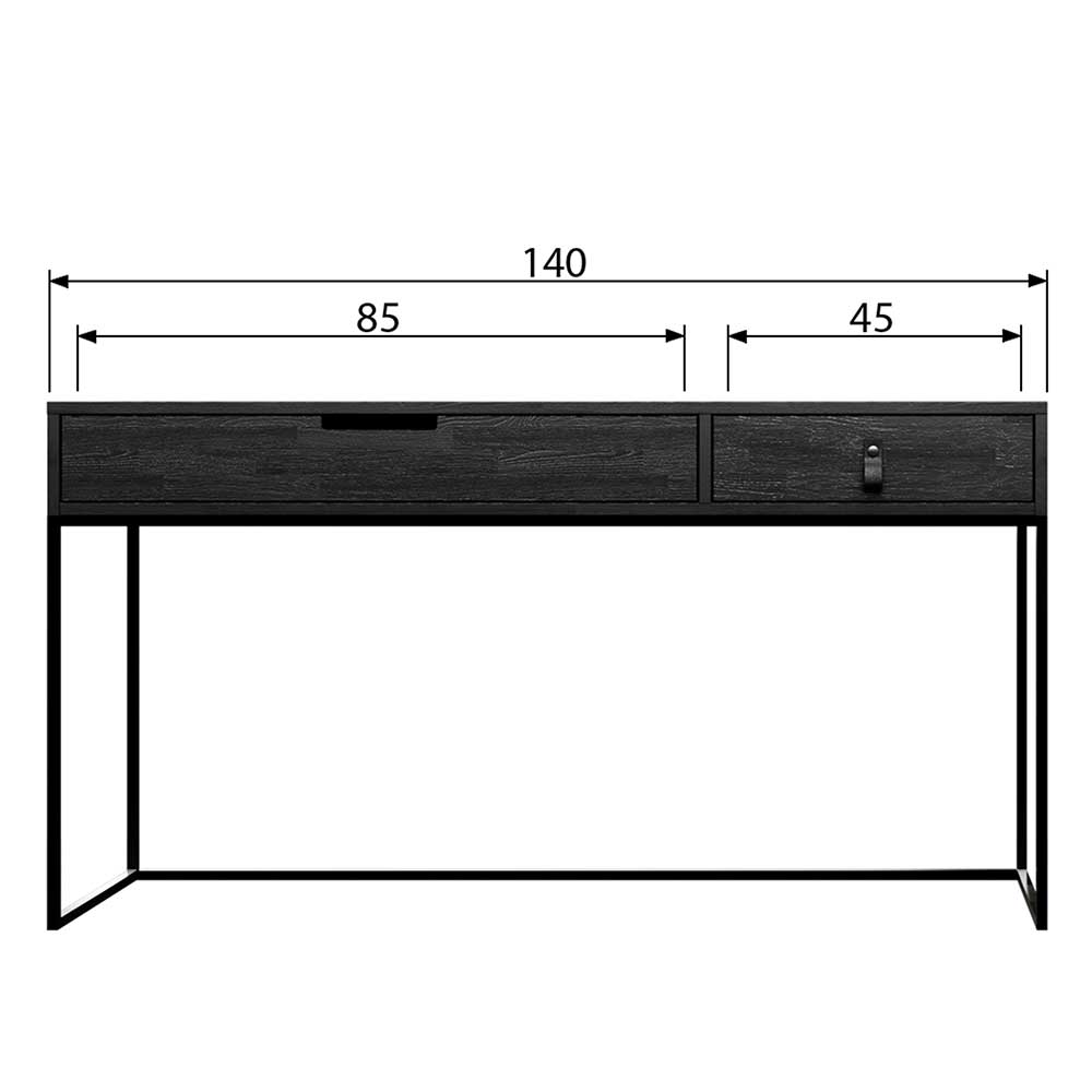 140x74x40 Konsolentisch in Schwarz - Almery