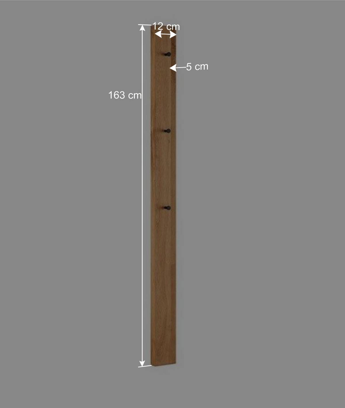12x163x5 cm Garderobenpaneel aus Asteiche Massivholz - Sotunes