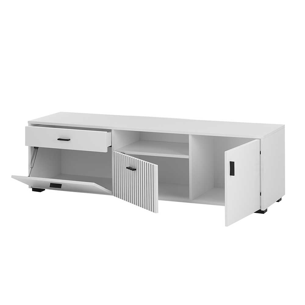 Weiße Wohnzimmerschränke & Wandboard im Set - Dualkos (vierteilig)