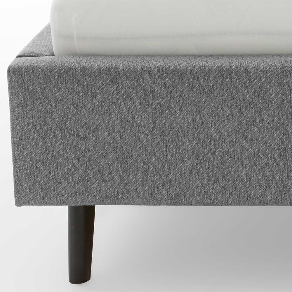 Skandi Polsterbett in Grau Stoff - Optica
