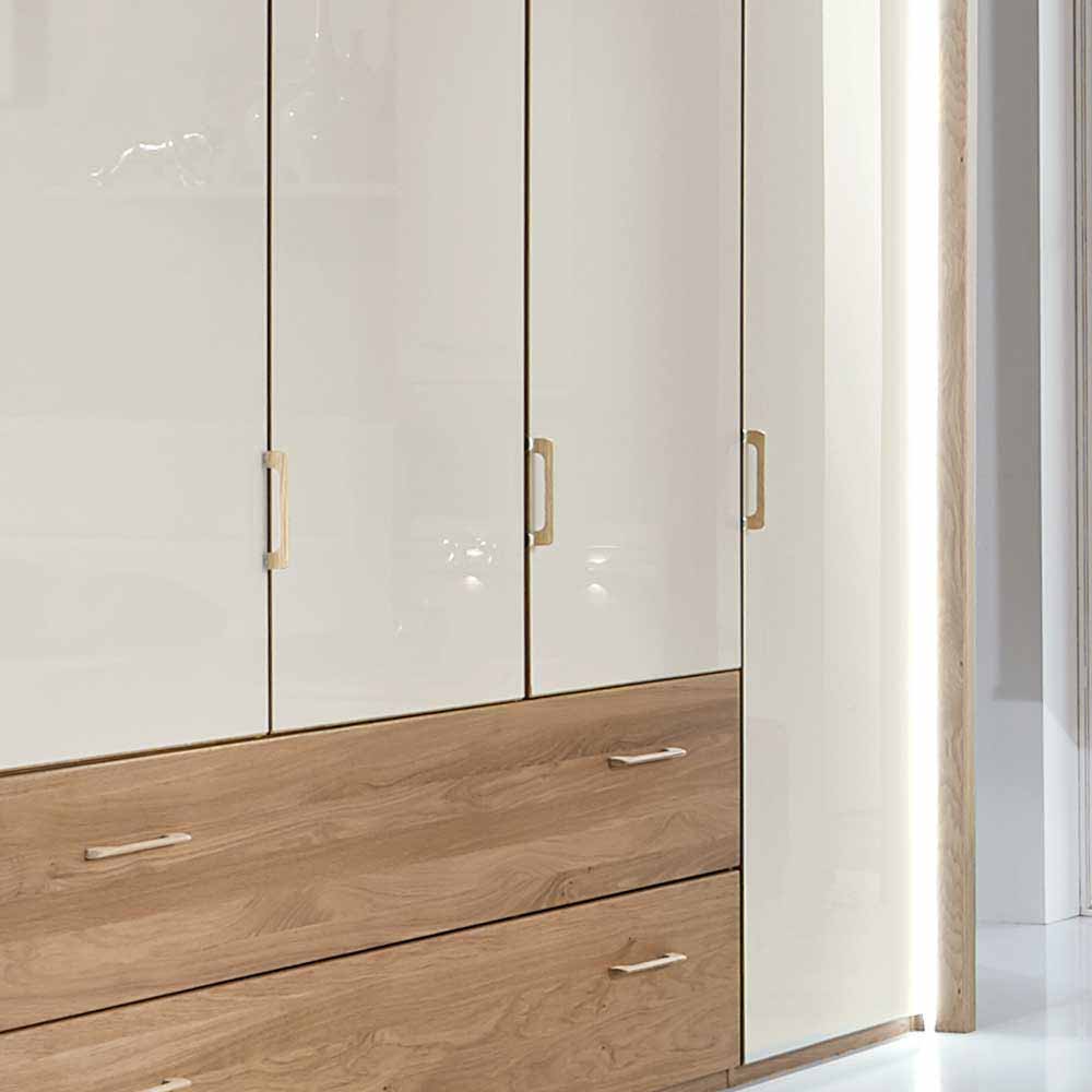 Schlafzimmer komplett Anglesia in Creme und Eichefarben (vierteilig)