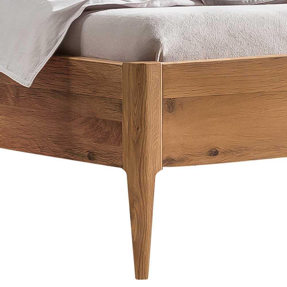 Wildeiche Bett mit Naturkante am Kopfteil - Bucket