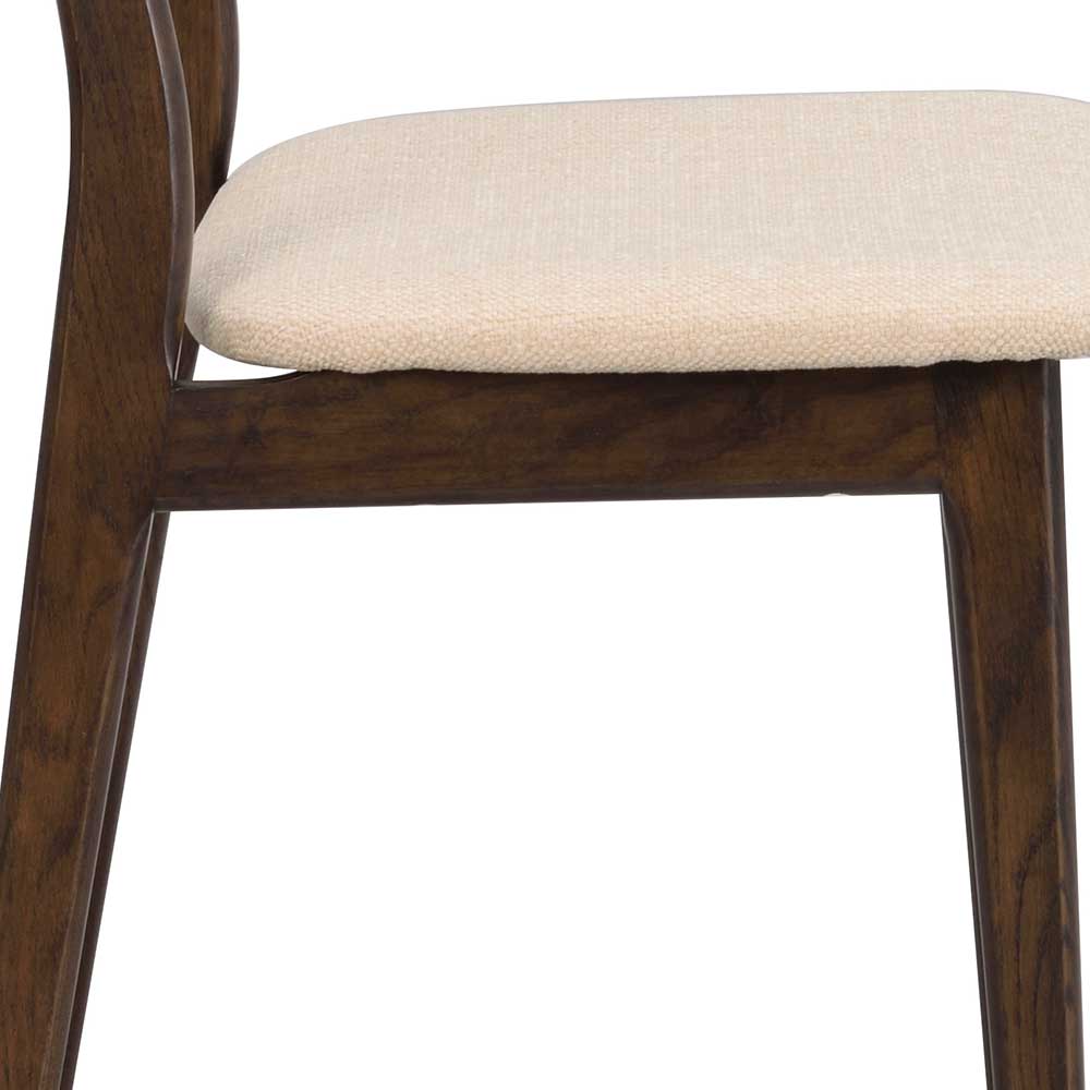 Dunkler Holzstuhl mit Sitz Beige - Italo (2er Set)