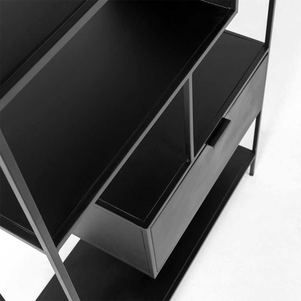 Stahl Regal ohne Rückwand in Schwarz - Magde