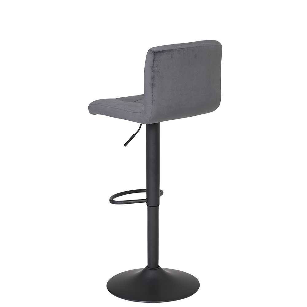 Toller Samt Barstuhl in Grau - Ivanuel (2er Set)