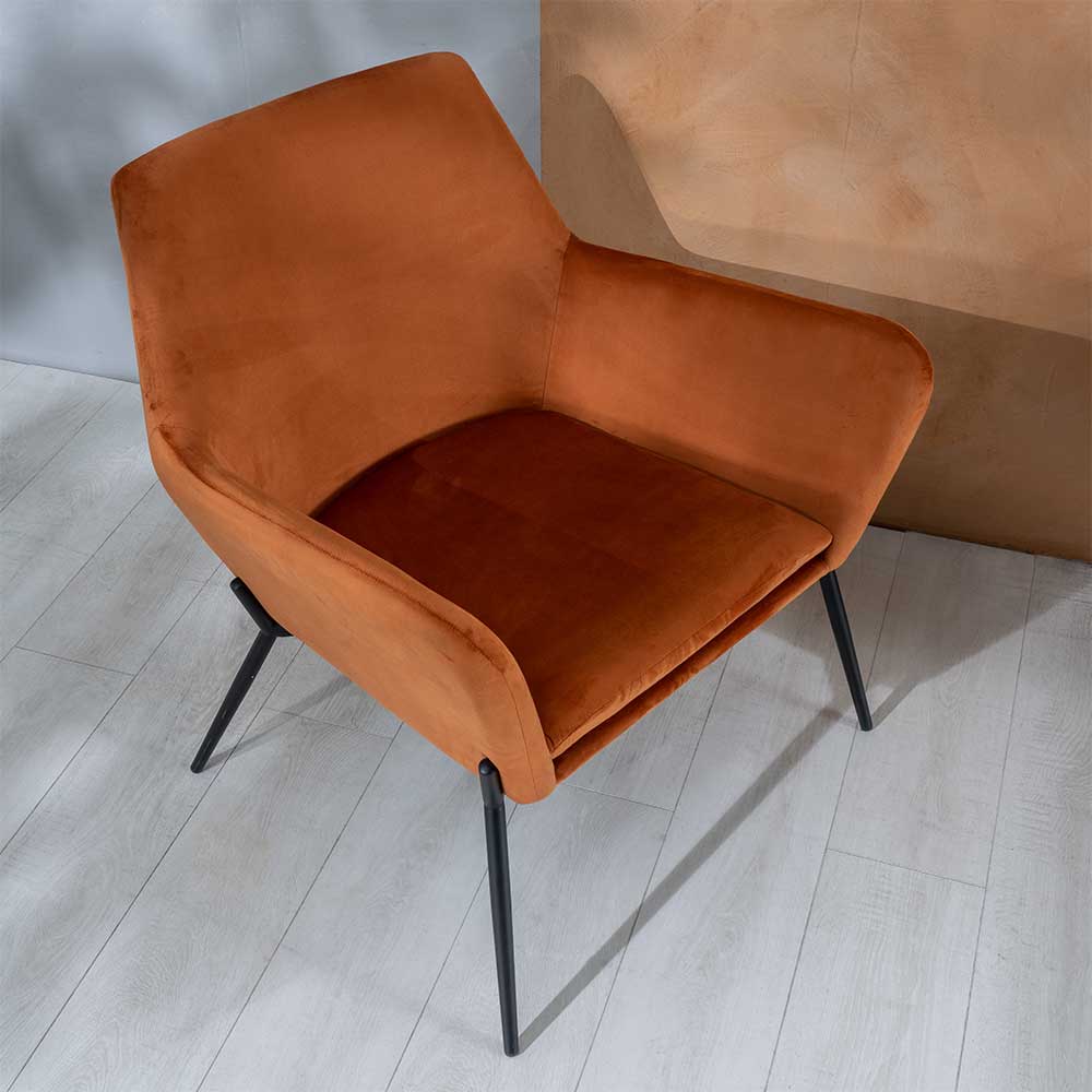 Design Samtsessel in Orange - Ofrael