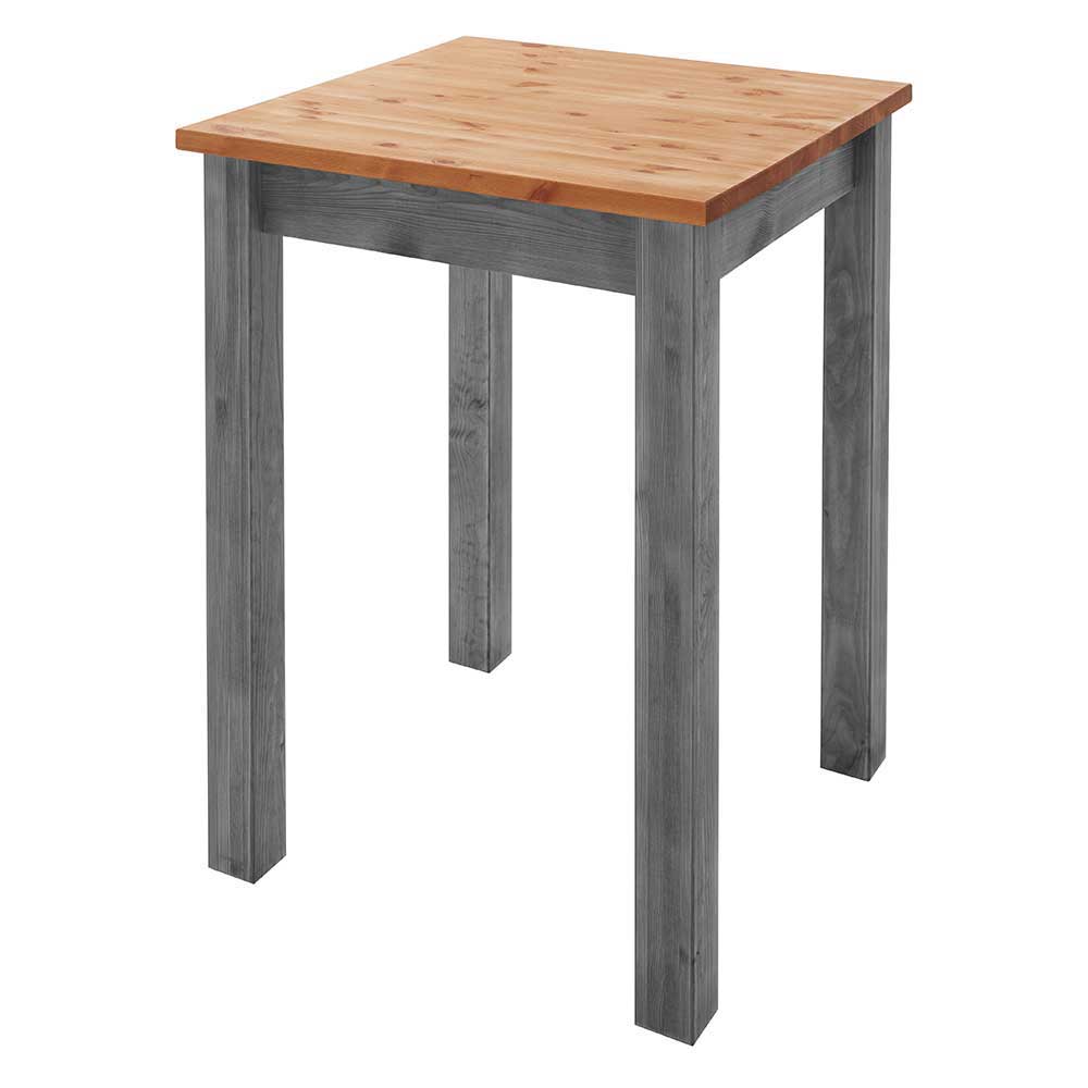 Holz Hochtisch für Küche oder Esszimmer, helle Platte und dunkles Gestell – Ziamora