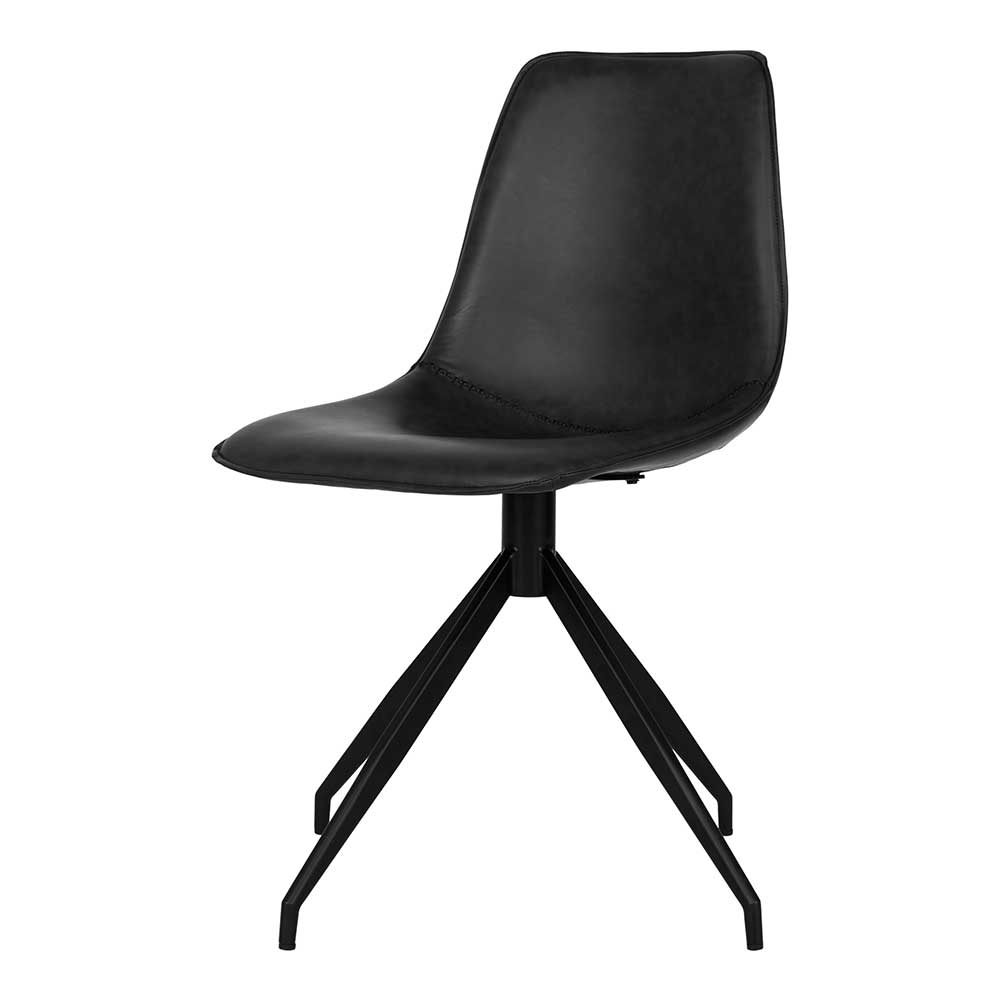 Drehstühle aus Kunstleder in Schwarz - Jalisa (2er Set)