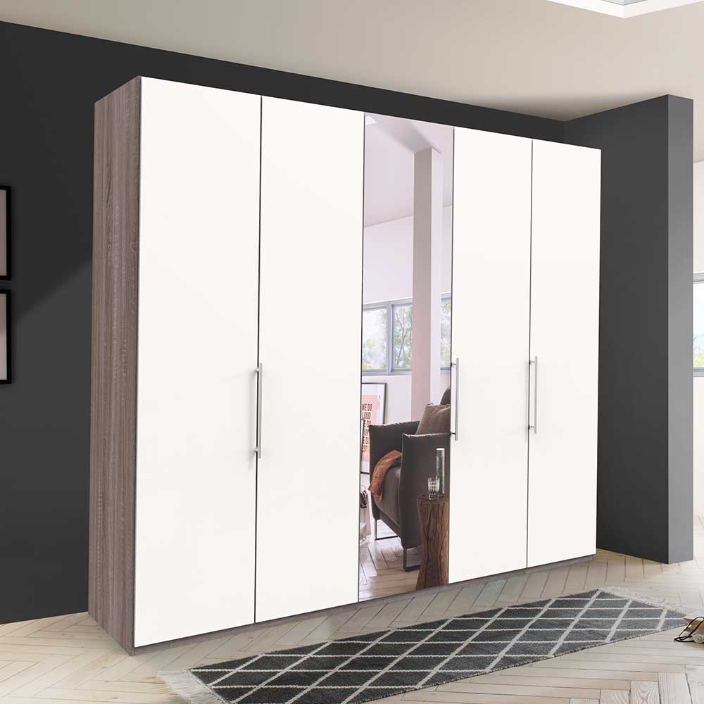 Schlafzimmerschrank mit Metallgriffen - Tivierto I