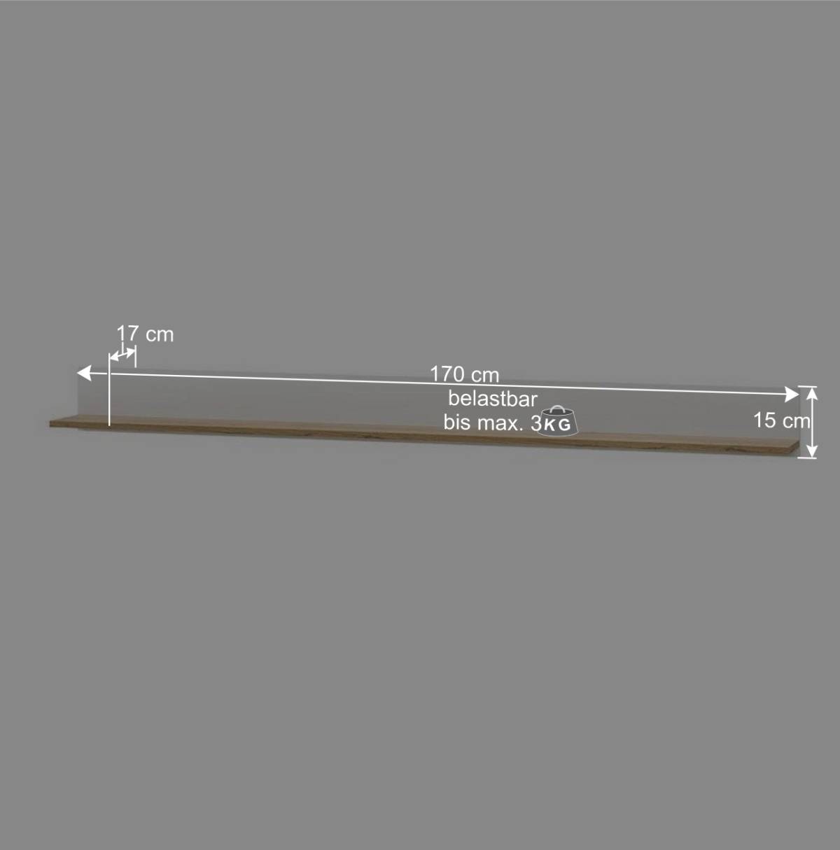 Wohnzimmer Anbauwand 340 cm breit - Nonessia (fünfteilig)