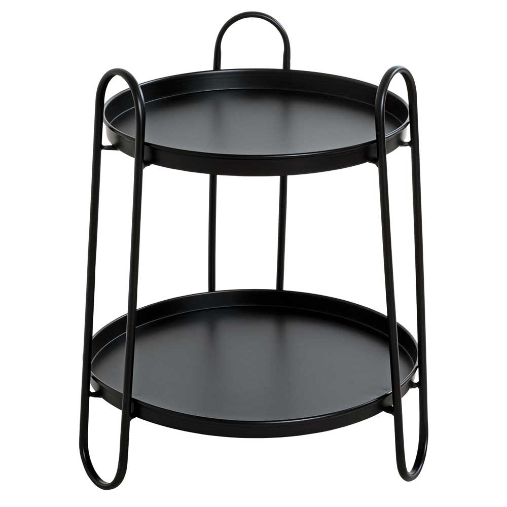 Runder Design Beistelltisch in Schwarz - Inhaga