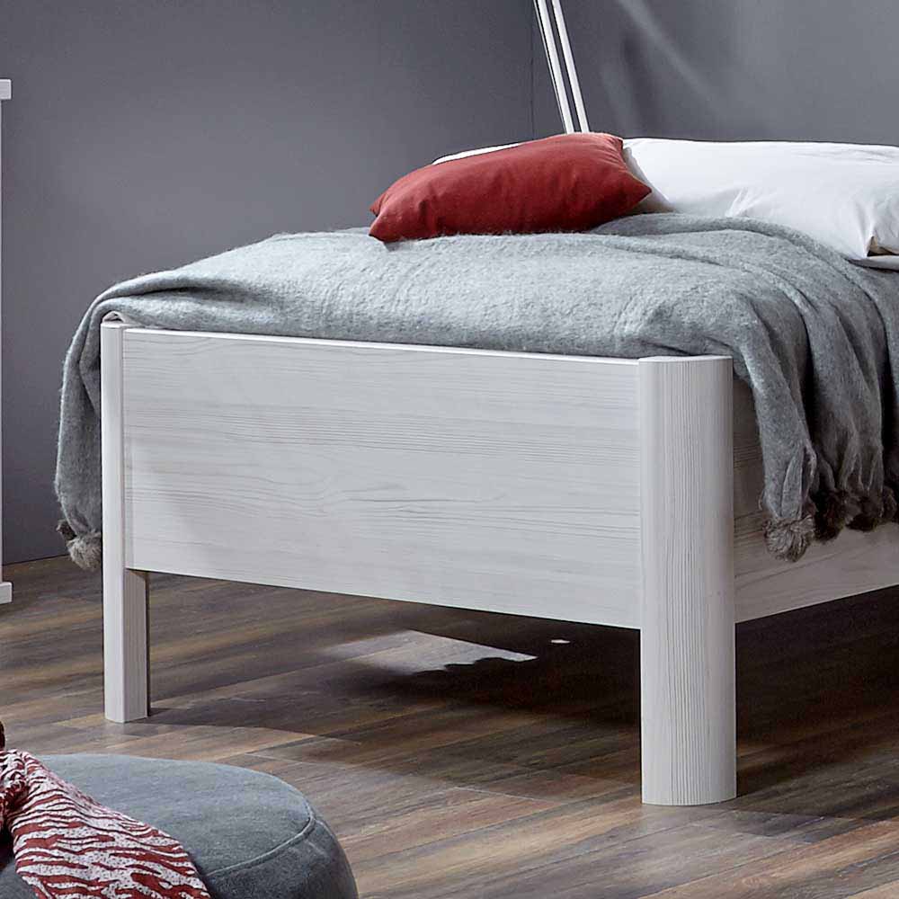 Weißes Schlafzimmerset Arneta mit Einzelbett 100x200cm (dreiteilig)