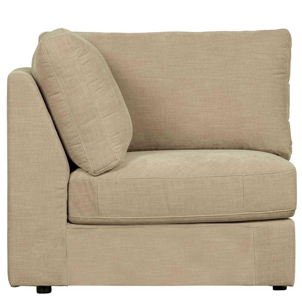 Beiges Modulsofa Ecke mit linker Armlehne und weichen Polsterkissen – Philippe