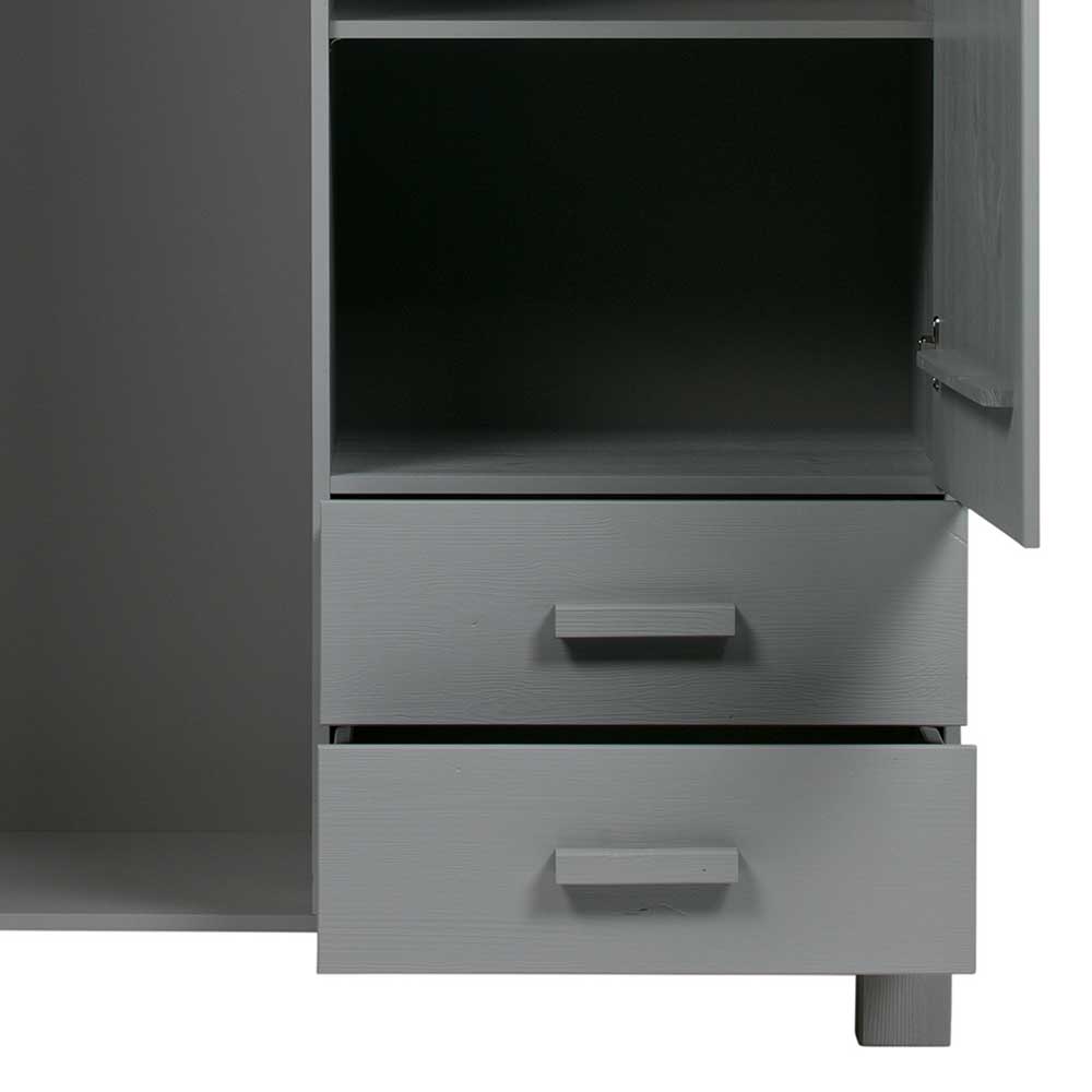 Schlafzimmer Schrank aus Holz Grau lackiert - Tastria