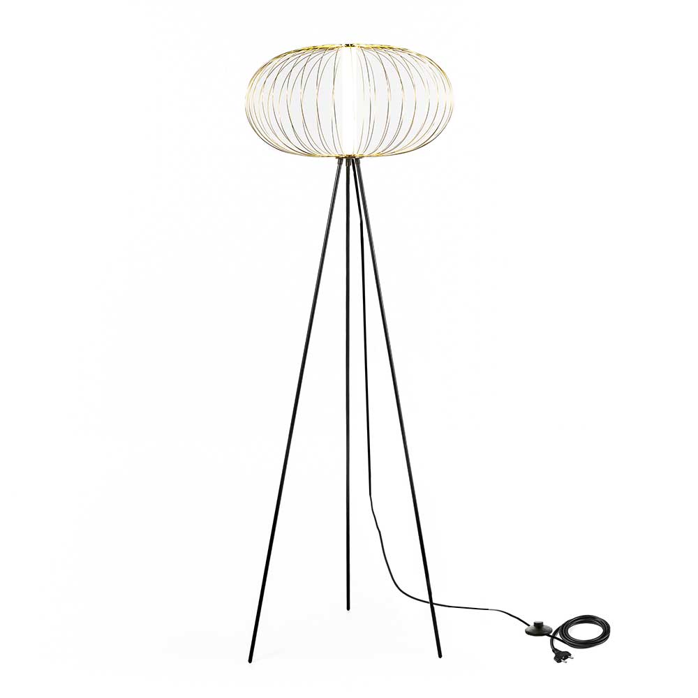 LED Standleuchte in Messingfarben - Poro