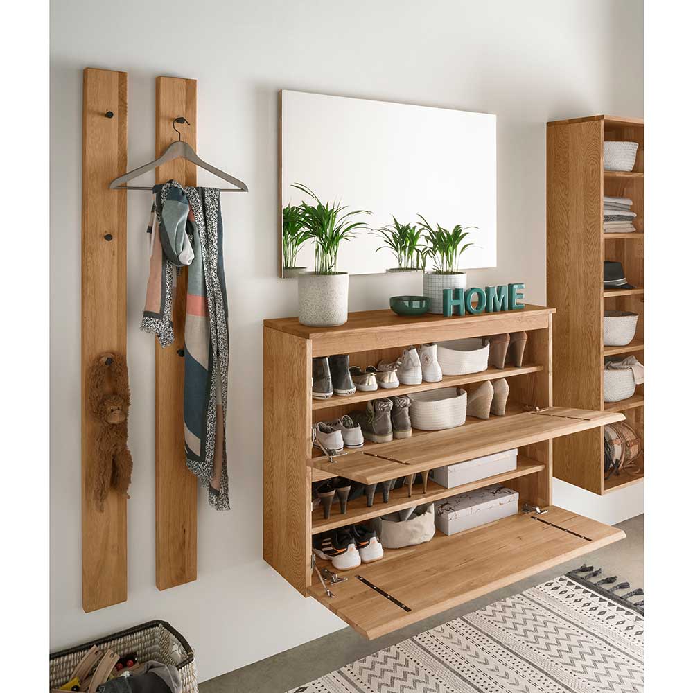 Garderoben Set aus Asteiche massiv - Sotunes (vierteilig)