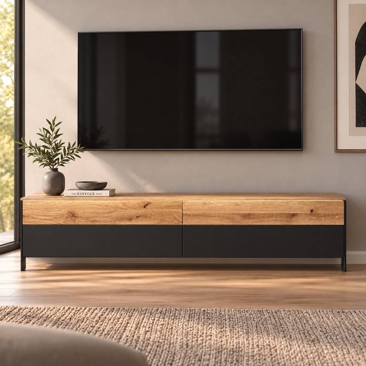 TV Board mit vier Schubladen & LED Licht - Viligrana