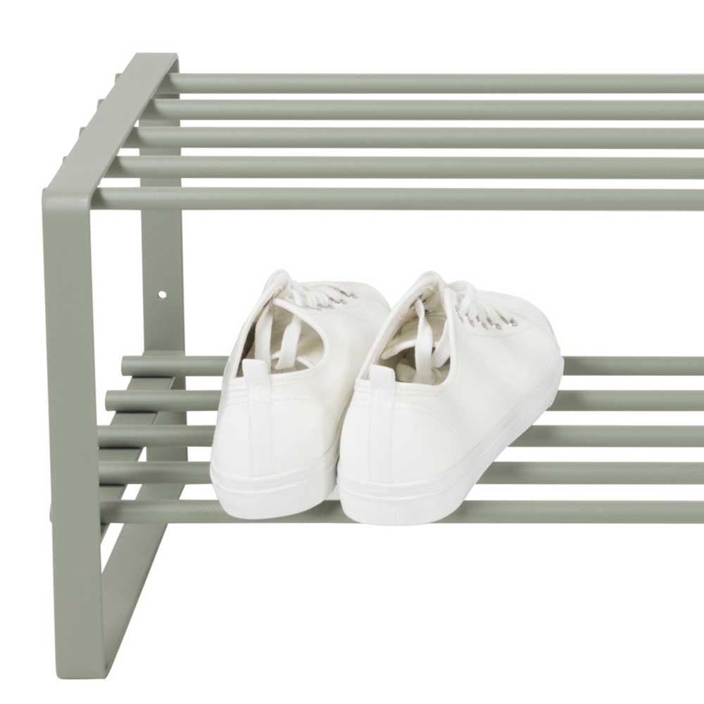 70x29x27 cm Schuhregal aus Stahl in Graugrün - Mion