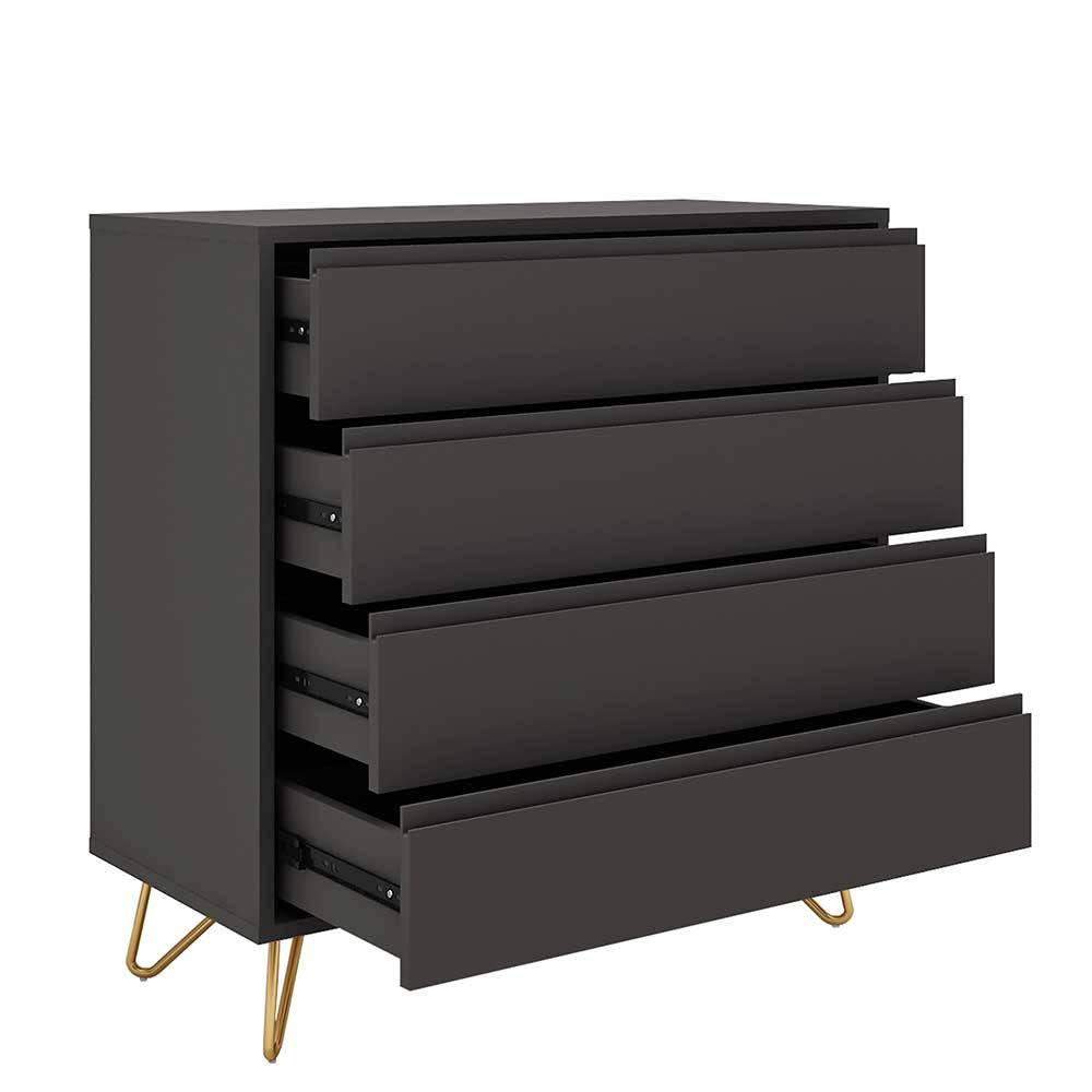 Graue 4 Schubladen Kommode mit Hairpin Legs - Widnes