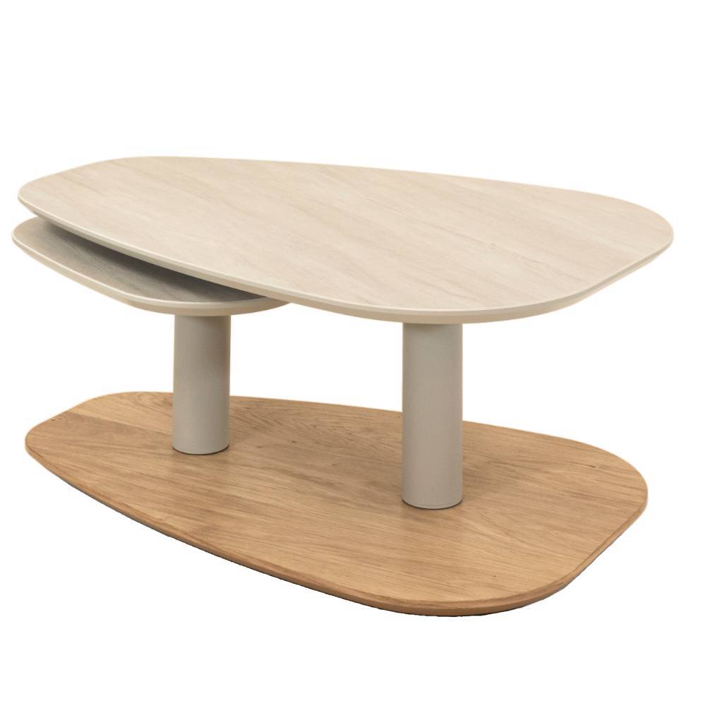 Design-Wohnzimmertisch mit zwei drehbaren Platten - Denmark