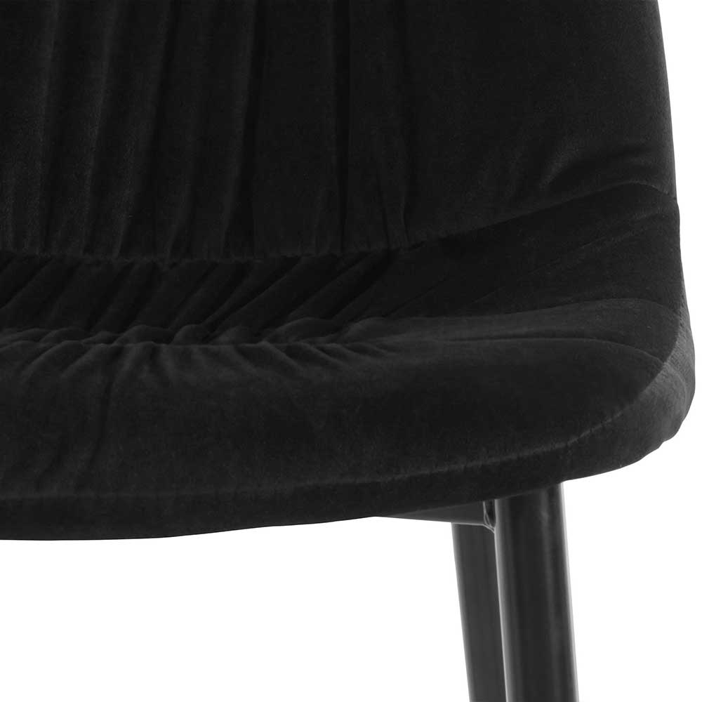 Schwarze Polsterstühle aus Samt - Quinta (2er Set)