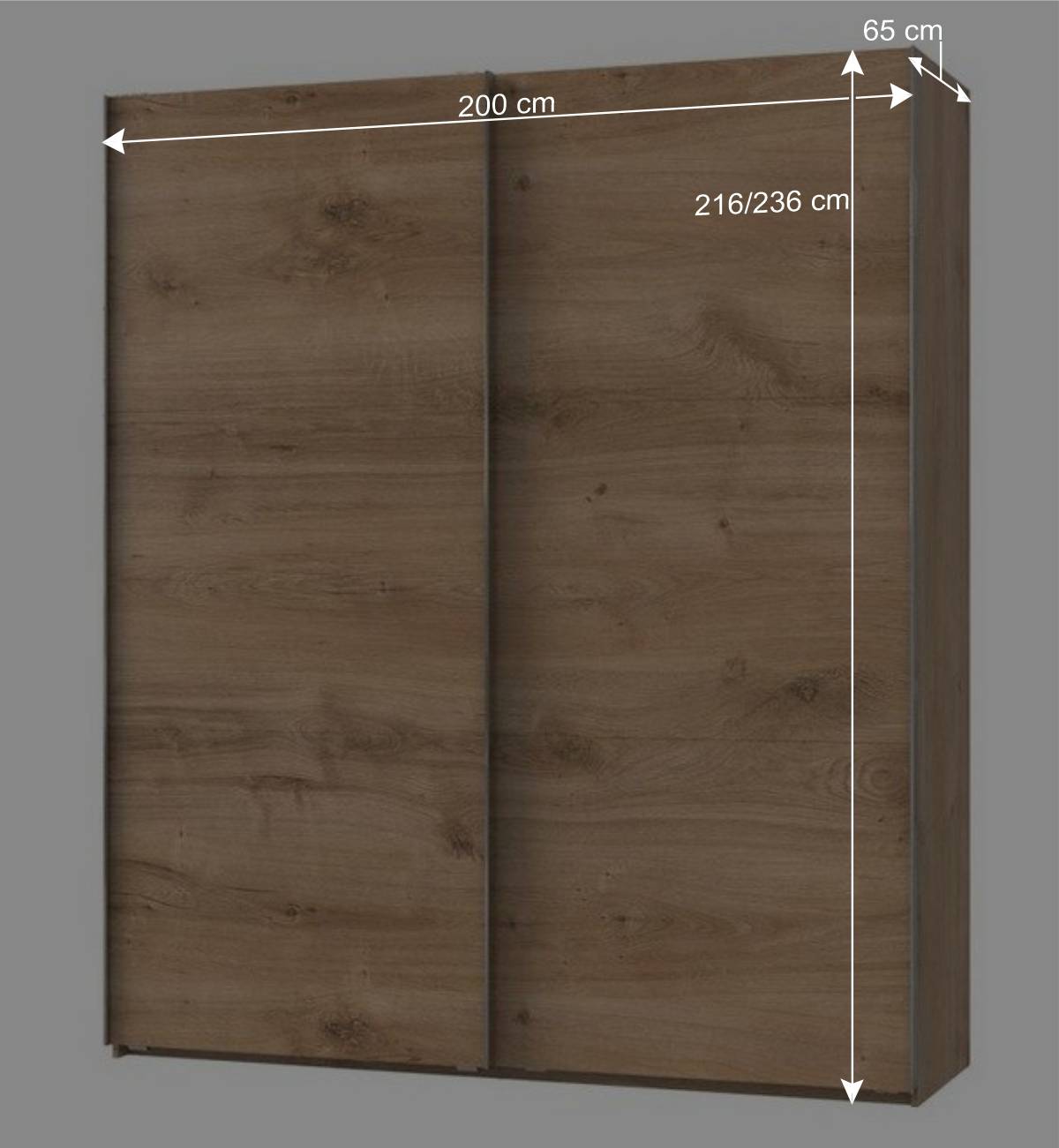 Kleiderschrank 2-türig mit Schwebetüren - Dagidoyo