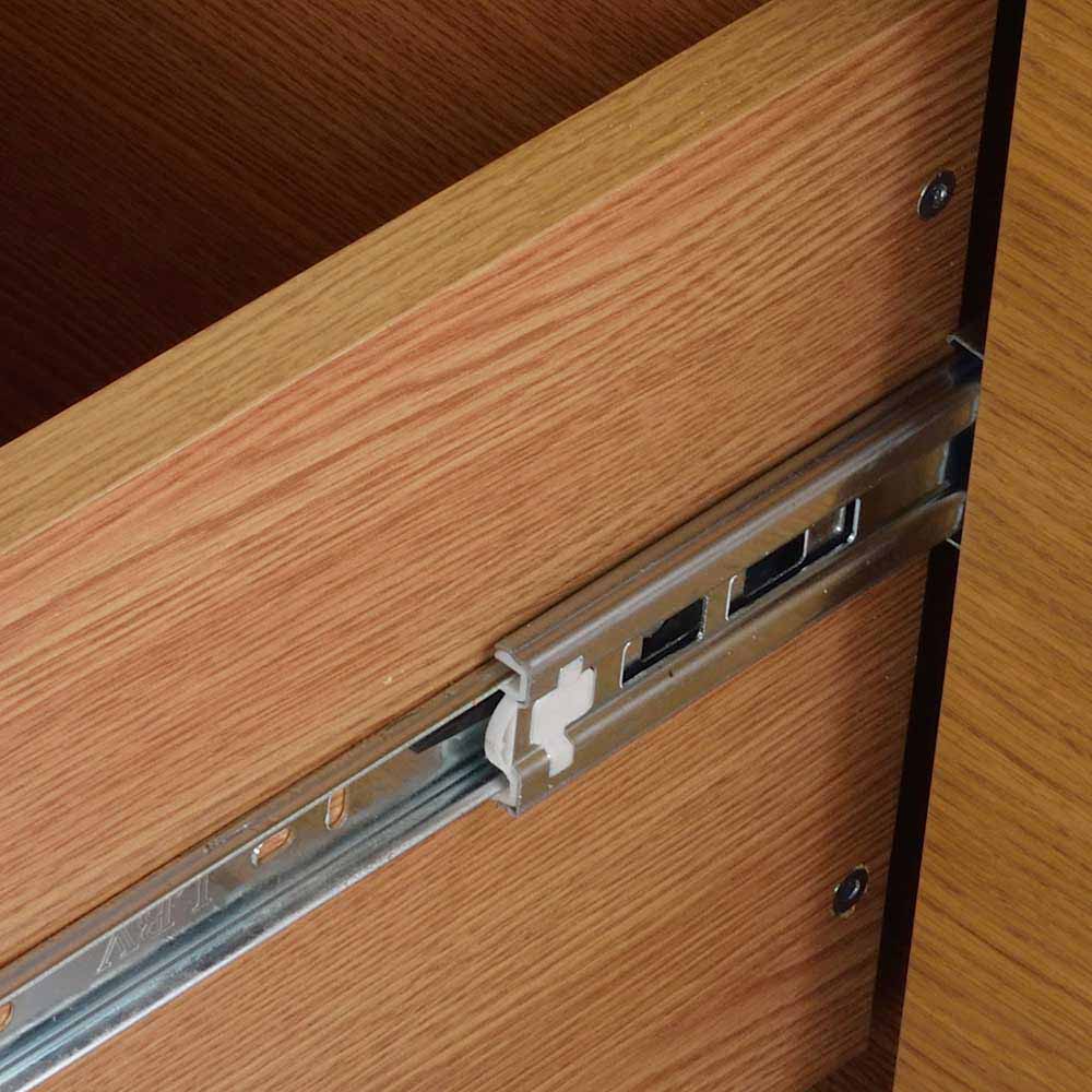 Detail der Schubladenführung der Sitzbank Helvana aus Metall – Helvana
