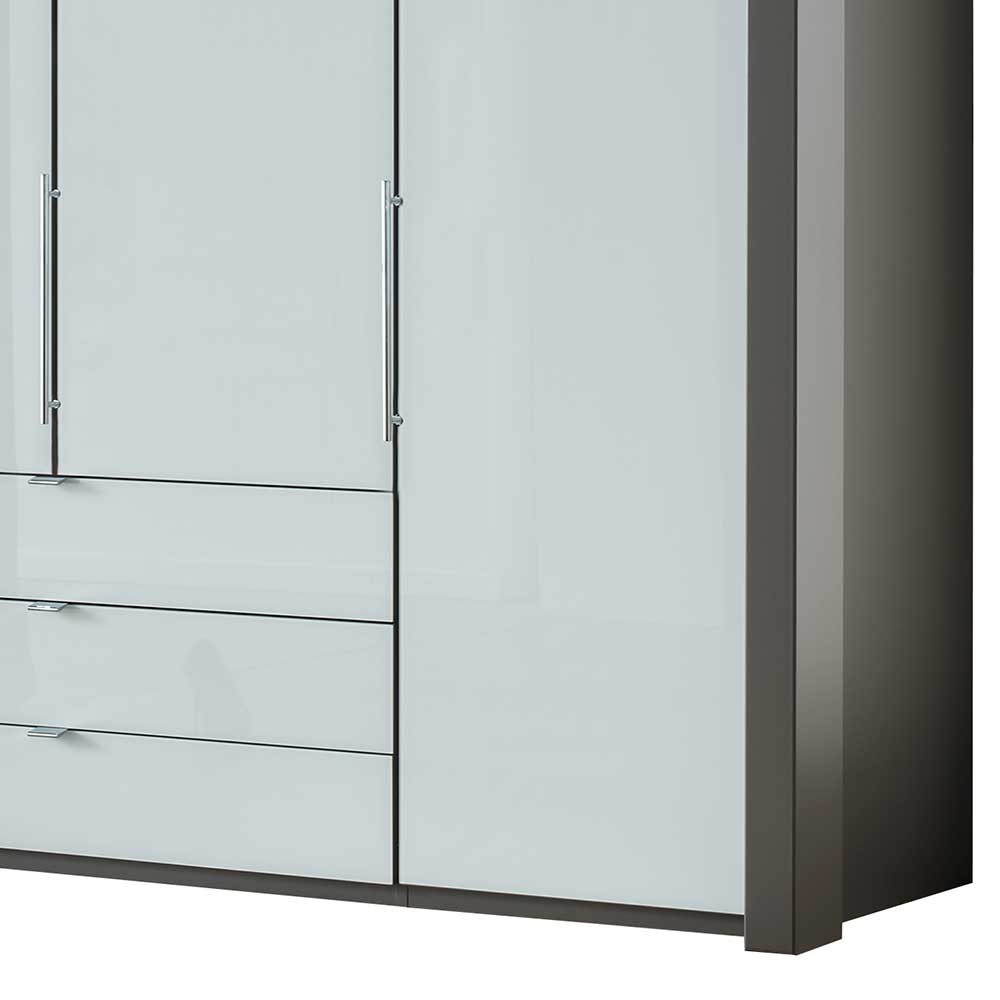 Moderner Kleiderschrank mit Glas Front Weiß - Vilana