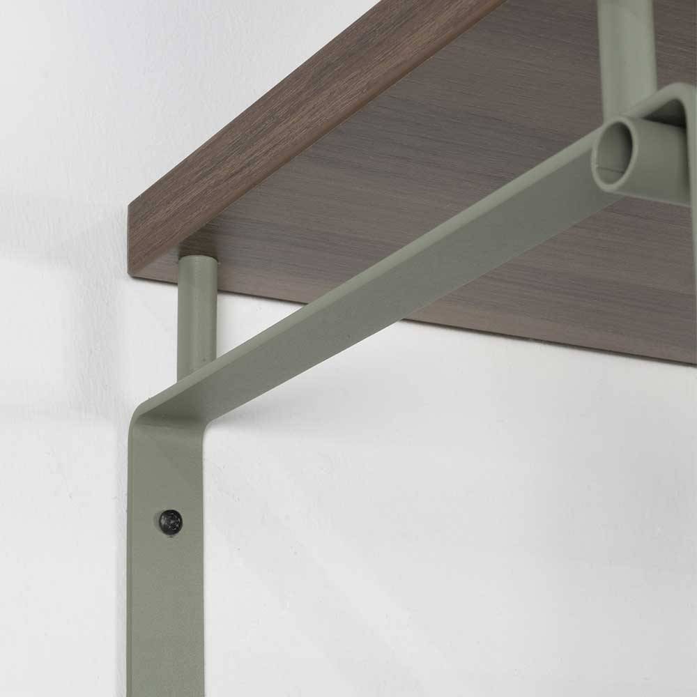 Industry Wandgarderobe in Graugrün Stahl - Studiana