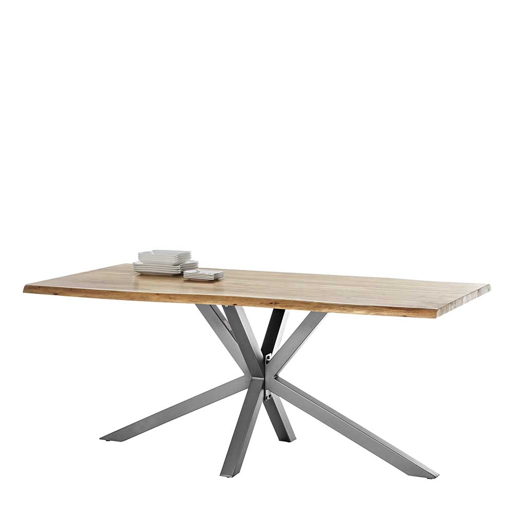 Live Edge Akazie Esstisch mit Spider Gestell - Harukivo
